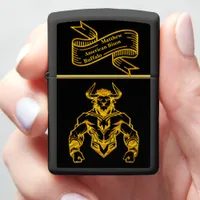 Gold Bold Bison Graphic Design Zippo Lighter