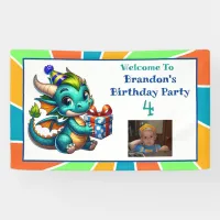Dragon Themed Boy's Birthday Party Banner