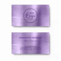 Your Logo Faux Light Purple Ombre Foil Business Card