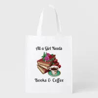 All a Girl Needs | Books and Coffee Grocery Bag