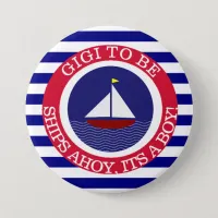 Ships Ahoy, Its a Boy Baby Shower Button