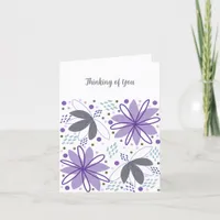 Abstract Floral Thinking of You Card