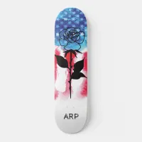 *~* Military ROSE Red White Blue Flag Skateboard