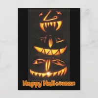 Happy Jack o'Lantern Faces Postcard