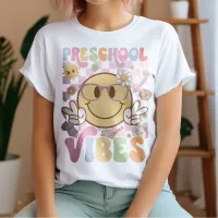 Preschool Vibes Smile Face Back to School Girl Kid T-Shirt