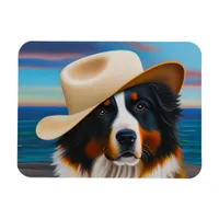 Bernese Mountain Dog At The Beach Magnet