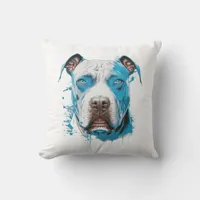 Pitbull with Blue Eyes | Dog Lover's  Throw Pillow