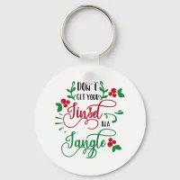 Fun Typography Christmas Keychain