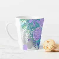 Modern Abstract Floral Latte Mug