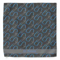 Medical Doctor on Call Blue Stethoscopes Print Bandana