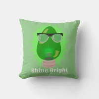 Christmas Nerd Cartoon Custom Holiday Bulb Funny Throw Pillow