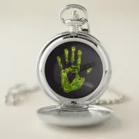 Glowing Ghoul Handprint Pocket Watch