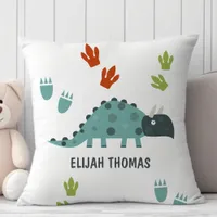   Cute Dino Footprint  Throw Pillow