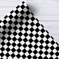 Black and White Checkerboard Pattern Wrapping Paper