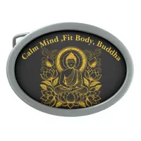 Buddha Amid Lotus Flowers Belt Buckle