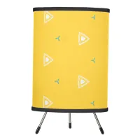 Yellow Triangles Geometric Pattern Tripod Lamp