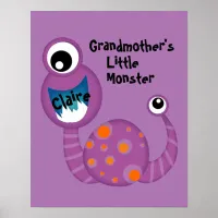 Cute Purple Cyclops Monster Funny Fun for Kids Poster