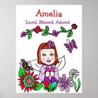 Personalized Loved, Blessed and Adored Fairy Poster