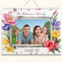 Your Photos Colorful Floral Garden Lover's Family Calendar