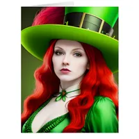 St. Patricks Day Woman in Green Tophat