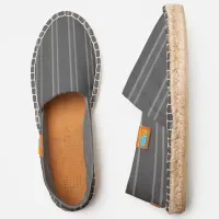 Gray Colored Vertical Striped Slip-on Espadrilles