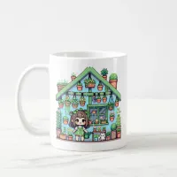 Bloom with Grace | Kawaii Girl with Plants Coffee Mug