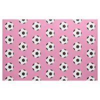 Soccer Balls Pattern on Girly Pink Fabric