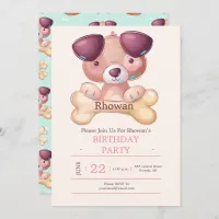 Cute Puppy Dog Party Invitation