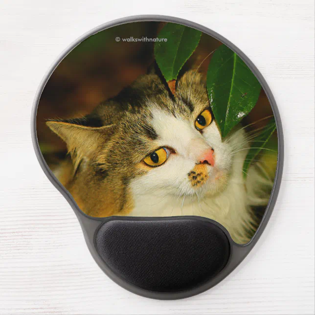 The Cat and the Camellia Gel Mouse Pad
