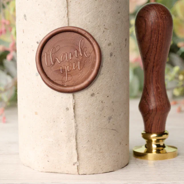 Elegant Handwritten Thank You Typography Wax Seal Stamp