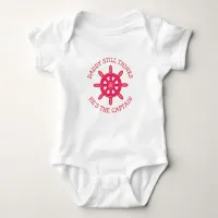 Daddy thinks he's the Captain Funny Baby Baby Bodysuit