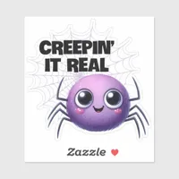 Cute Spider Funny and Punny Purple  Halloween Sticker