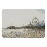 Scribbled Santa Monica Pier Magnet