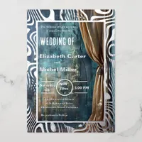 Bold Dramatic Modern  Contemporary Foil Invitation