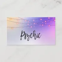 *~* Gold String Lights Ombre Pastel Psychic Medium Business Card