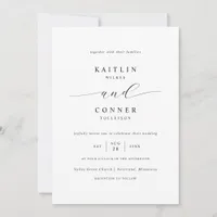 Simple Elegant Luxury Black and White Wedding Invitation