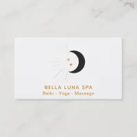 *~*  Crescent Moon Gold Moon Beams Twinkle Stars Business Card