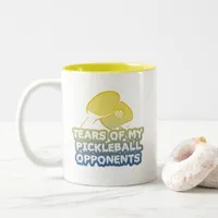 Tears of my Pickleball Opponents Funny Typography  Two-Tone Coffee Mug