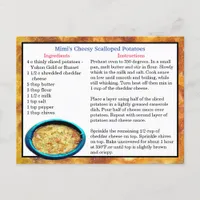 Mimi's Scalloped Potatoes Recipe Card Personalized