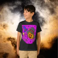Halloween Party Jack O'Lantern Bugle Purple Kids T-Shirt