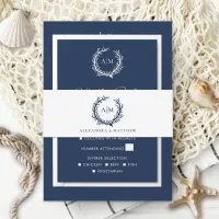 Elegant Nautical Coral Reef Wedding Invitation Belly Band