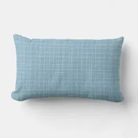 Simple Aqua Blue Plaid Lumbar Pillow