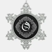 Elegant Goth Initial O Snowflake Ornament