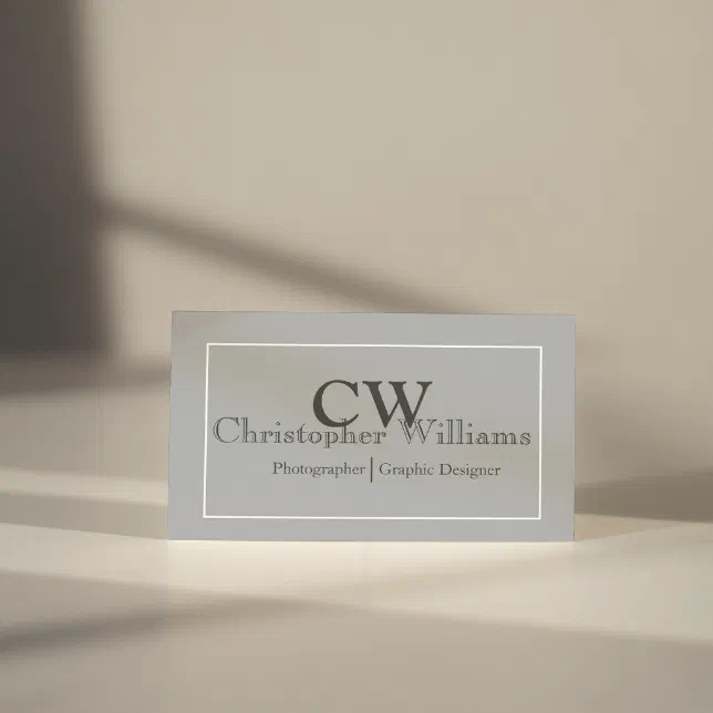 Professional Grey Minimalist Business Card
