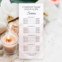 Light Blush Pink Crystals Spa Salon Service Menu