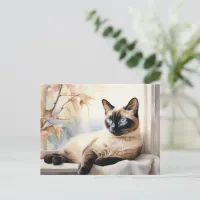 Elegant Siamese Cat Feline Animal Pet Lover Postcard