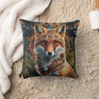 Wildlife Tribal Fox Throw Pillow