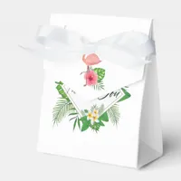 Pink Flamingo Tropical Watercolor Luau Graduation Favor Boxes