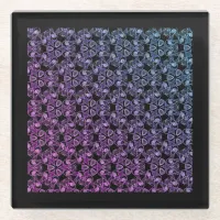 Blue Purple Pink Abstract Glass Coaster