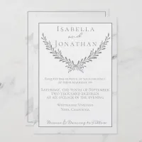 Elegant Marble and Wreath Wedding Invitation